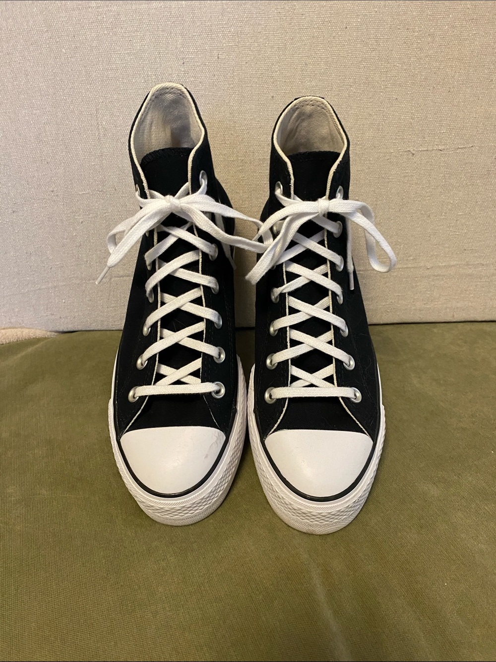Converse High Top Platform Sneakers - Black & White - Picture 3 of 7